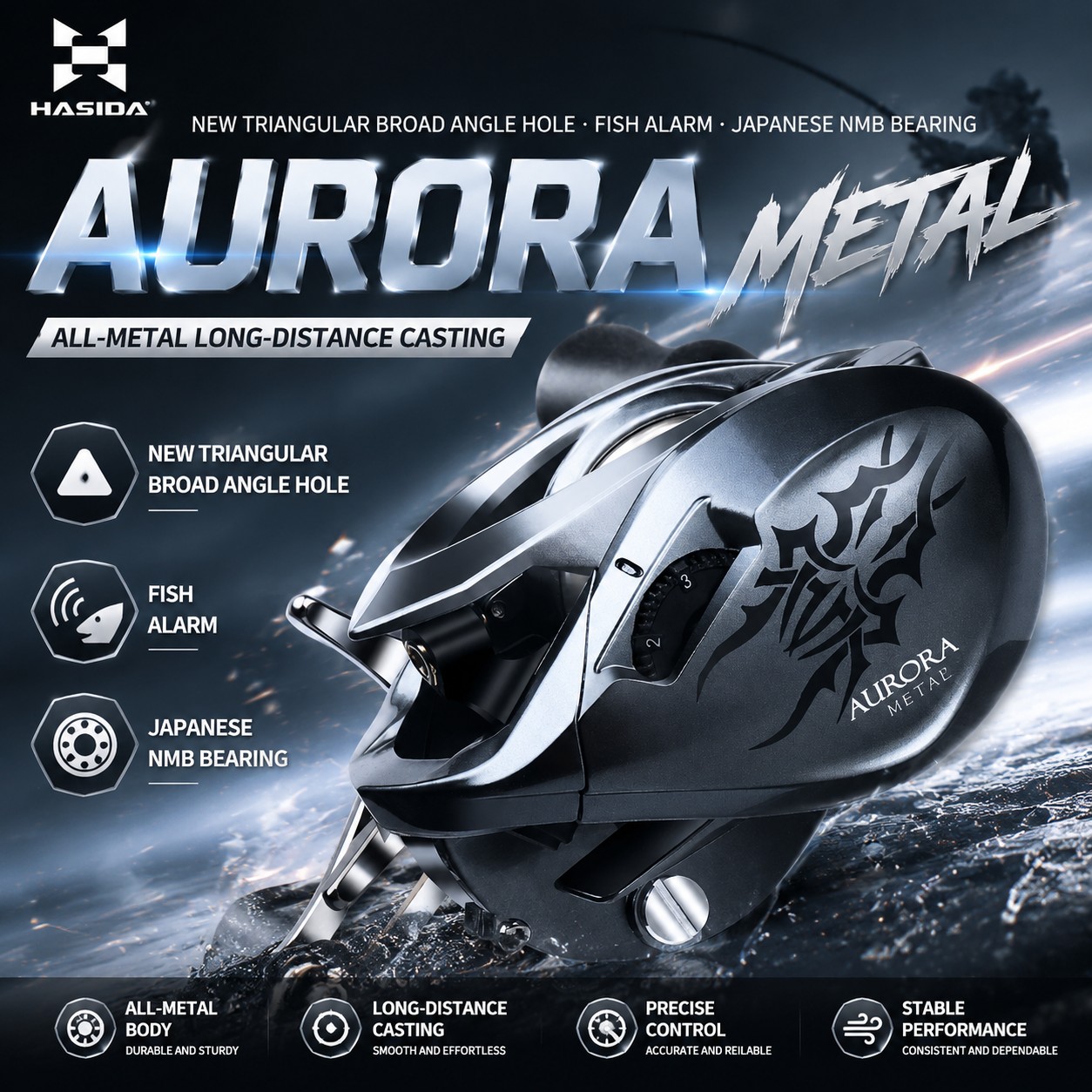HASIDA Metal Rotor Aurora Bait - Abu Garcia Reel Revo incelemesi ve fiyatı